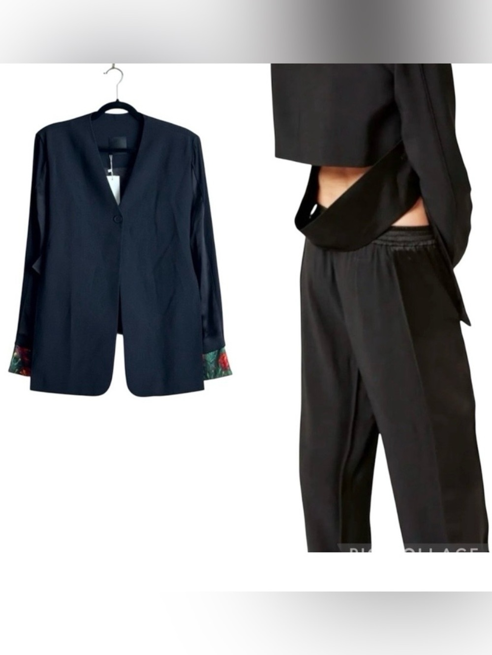NWT Bevza Sz M Deconstructed Jacket Black
